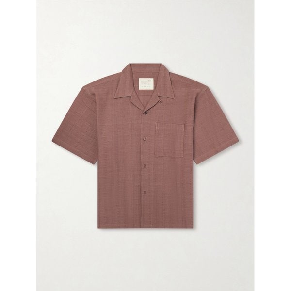 로히트 컨버터블 칼라 코튼 자카드 셔츠 46376663163099400