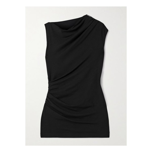 브루넬로쿠치넬리 비즈 장식 주름 스트레치 저지 탑 블랙 46376663162854385