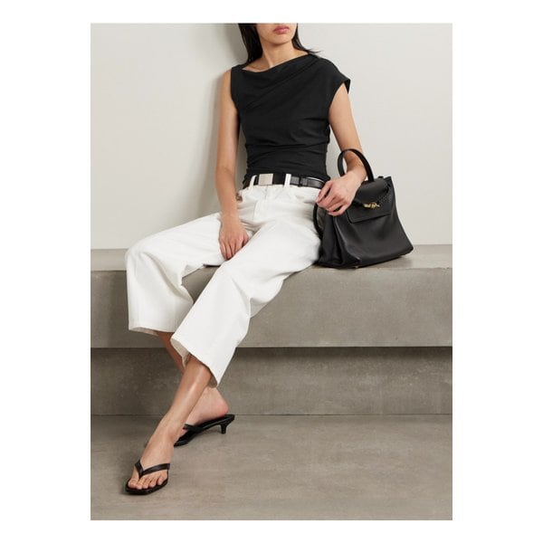 브루넬로쿠치넬리 비즈 장식 주름 스트레치 저지 탑 블랙 46376663162854385