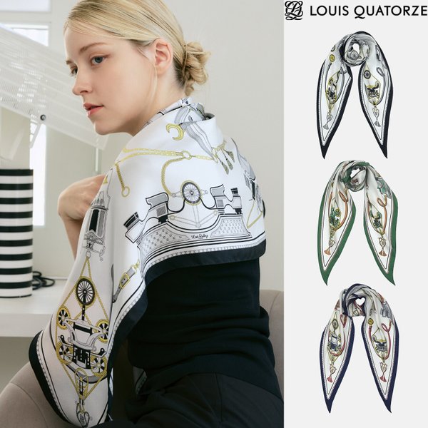 루이까또즈 퐁텐블로 실크 마름모 스카프 2ESD953