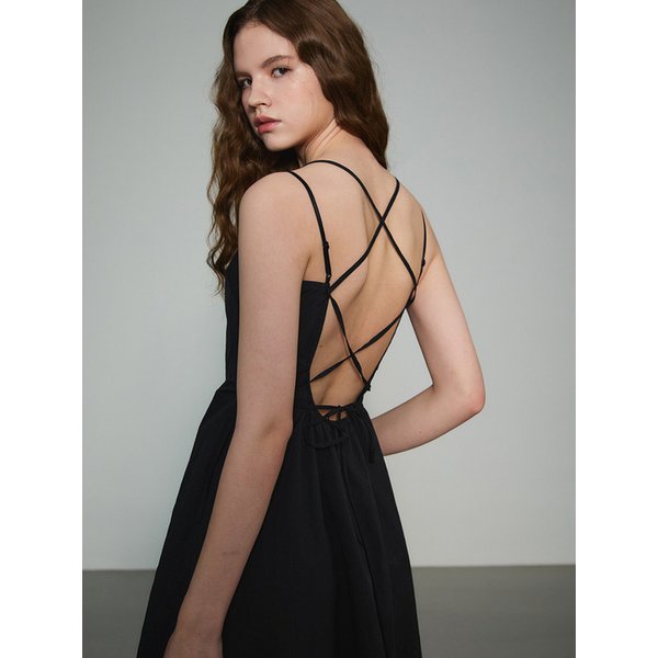 Noir Cross Backless Mini Dress_Black