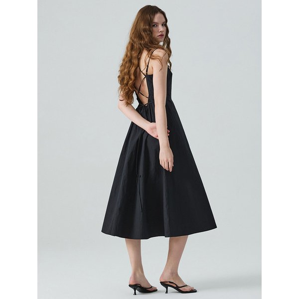 Noir Cross Backless Mini Dress_Black