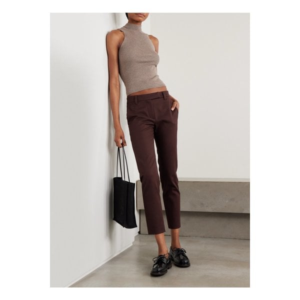 브루넬로쿠치넬리 코튼 혼방 트윌 스트레이트 팬츠 버건디 46376663162854417