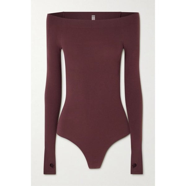 오프숄더 스트레치 저지 발레 바디수트 46376663163052830