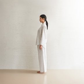 리네 60수 고밀도면 스트라이프 파자마세트 여성용 M