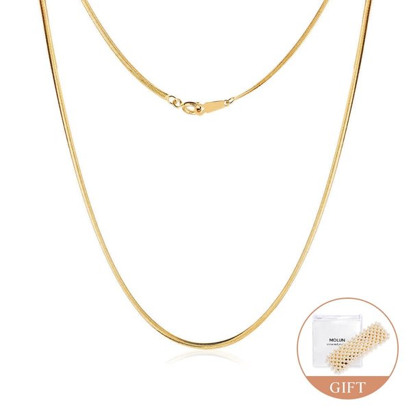 [모룬] (3월베스트) 14K 1.4mm 센슈얼 스네이크 뱀줄 체인 목걸이 MON40696