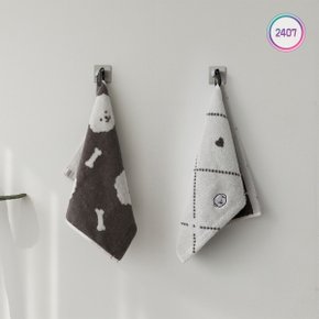어린이집 유아용 손타올 귀여운 핸드 고리 수건 강아지 푸들이 캐릭터 60g