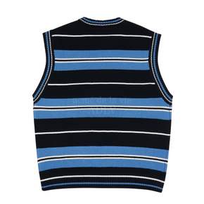 EMBOSSING LOGO KNITTING KNIT VEST BLACK - 엠보싱 니트 베스트