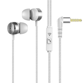 라임 커널형 메탈 핸즈프리 유선 이어폰 ERP-105 (실버) 통화+음악감상 (3.5mm 스테레오 플러그)