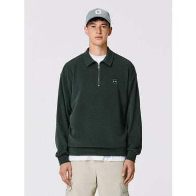 [코엑스몰] 맨투맨 BASIC FLEECE COLLAR HALF ZIP-UP-DARK GREEN