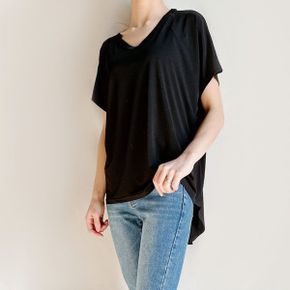 무지 반팔 언발 롱 티셔츠 로메로C_P336627273