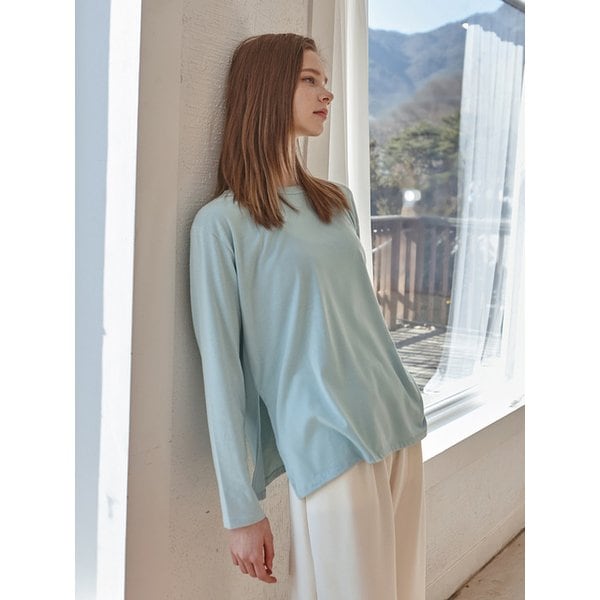 여성 요가복 DEVI-T0053-페일민트 필라테스 데일리웨어 긴팔티 티셔츠