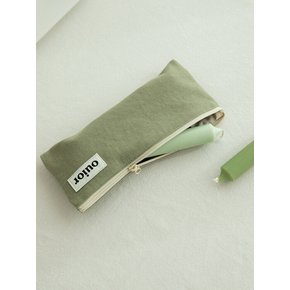 flat pencil case - green tea (topside zipper)