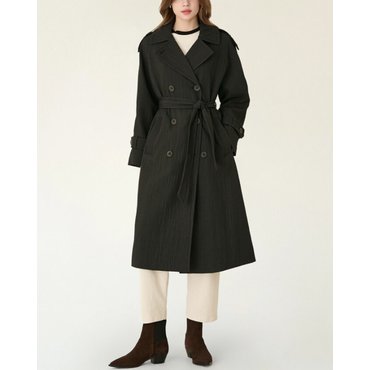 DKNY 플리츠 패턴 트렌치 코트 (DW2F1WCG012J)
