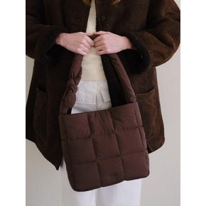 Square padding shoulder bag Bread brown
