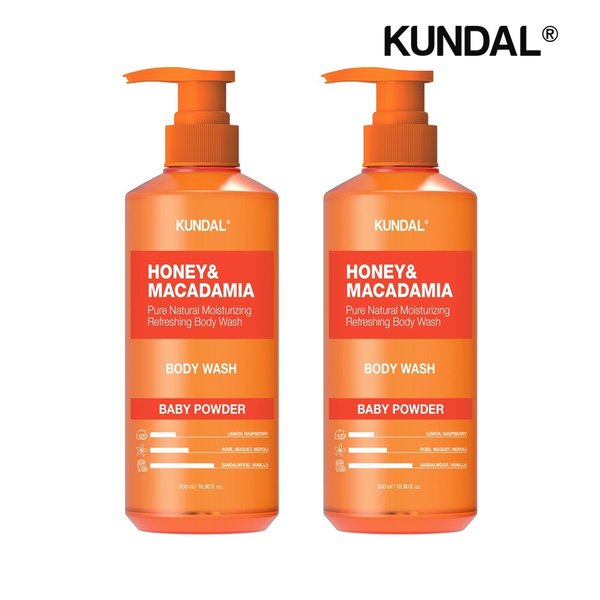 허니 앤 마카다미아 퓨어 바디워시 베이비파우더 500ml x2개