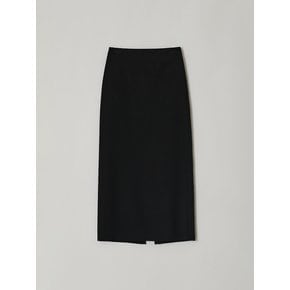 WOOL H-LINE LONG SKIRT (BLACK)