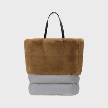 몰리올리 TOTI fur & padding tote bag [brown]