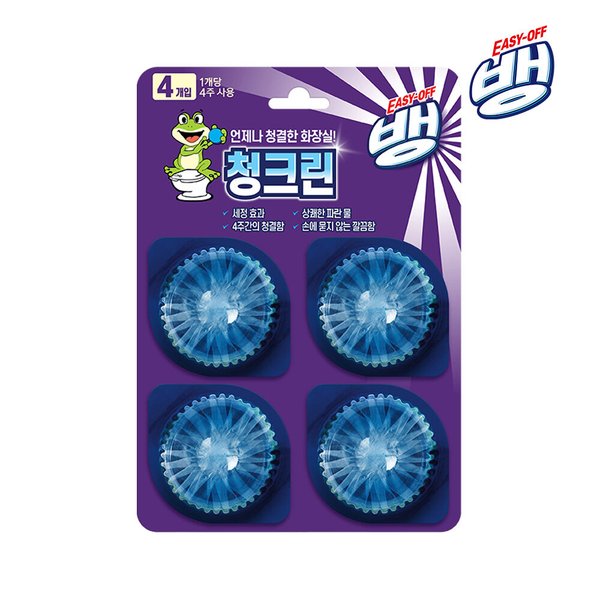 청크린 드롭 변기세정제 4개입 x1개 변기 세정제 변기청소 변기클리너