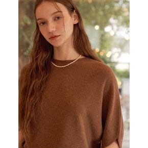 Batwing Sleeve Round neck Cashmere Blended Half Knitwear (5colors) VKNIT_032