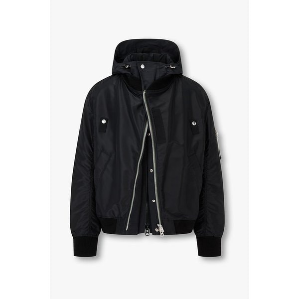 남성 레이어드 후디드 블루종 자켓 6425301119000