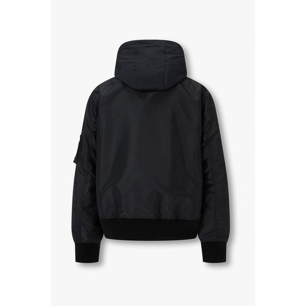 남성 레이어드 후디드 블루종 자켓 6425301119000