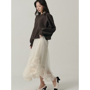 [인플루언서 세영 wh/] Sha Bottom Frill Long Skirt_Cream