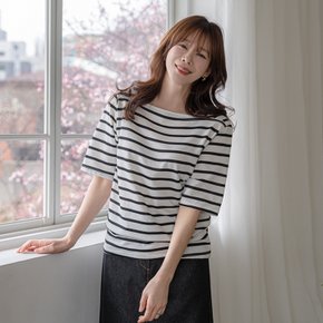 오브아 스퀘어 스트라이프 반팔 티셔츠
