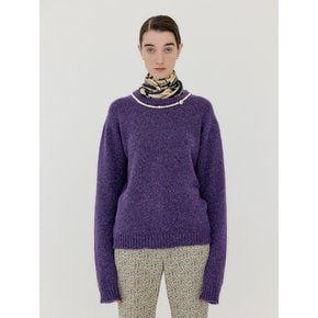 VACKLYN Pearl Trim Knit Pullover - Purple