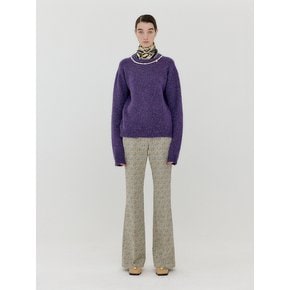 VACKLYN Pearl Trim Knit Pullover - Purple