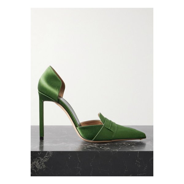 에바 도르세 새틴 펌프스 에메랄드 46376663162911881