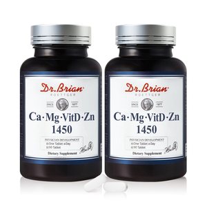 닥터브라이언 칼슘+마그네슘+비타민D+아연 1450 90정X2통(6개월분)/칼마디