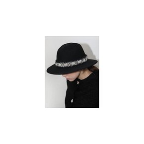 울100 진주 블랙 페도라 _ Wool 100 Pearl Black Fedora