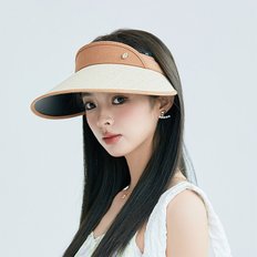 UV 차단 라탄 와이드 챙 썬캡 모자