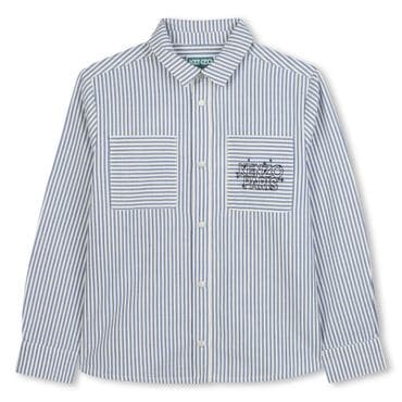 겐조키즈 KENZO GALAXY 로고 스트라이프 셔츠(25FW_Z256AFI111_블루)