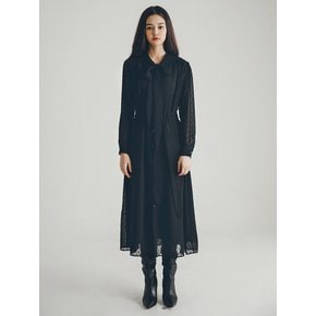 스위스 도트 시폰 드레스(BLACK)