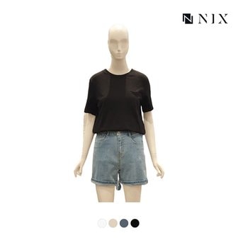  [닉스]여성 30수슬럽 가슴포켓 기본 티셔츠_FNNMCTR501P