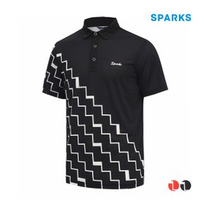 [스팍스] 남성 패턴 포인트 카라 반팔 티셔츠 SJ2MTS033