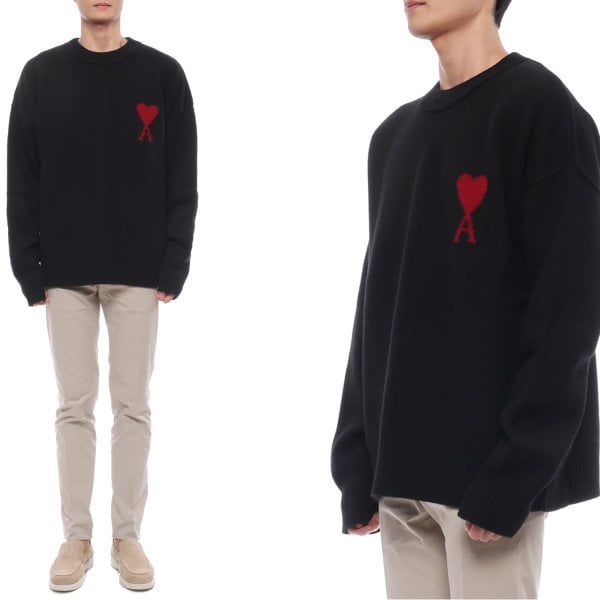 [부산점] 25FW 남성 하트 로고 울 니트 (UKS838 018 009 M 25F)