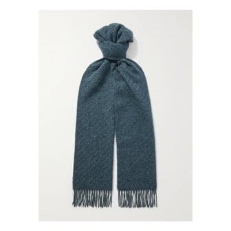 JOHNSTONS OF ELGIN 존스톤스 오브 엘긴 로프티 프린지 캐시미어 헤링본 스카프 46376663162948196