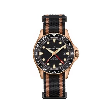해밀턴 [공식] 해밀턴 카키 네이비 스쿠바 43mm GMT 브론즈 티타늄 케이스 H82565930