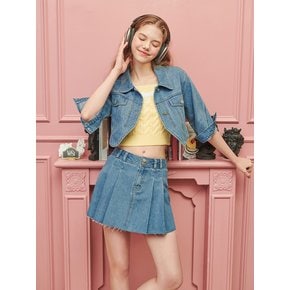 Back Pocket Pleats Denim Mini Skirt_INDIGO (SA3DSN2_04)