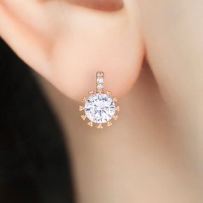 14k 로즈 크라운 귀걸이[주문제작]