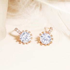 14k 로즈 크라운 귀걸이[주문제작]