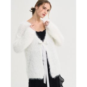 Adorable Fur String Cardigan_White