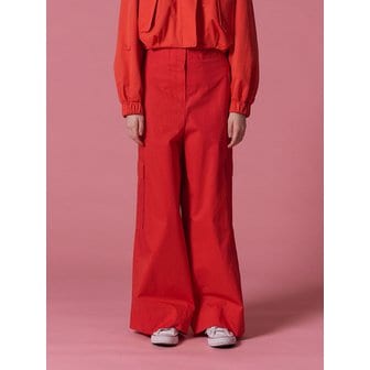 슈퍼띵스 백 벨트 와이드 팬츠 (RED)