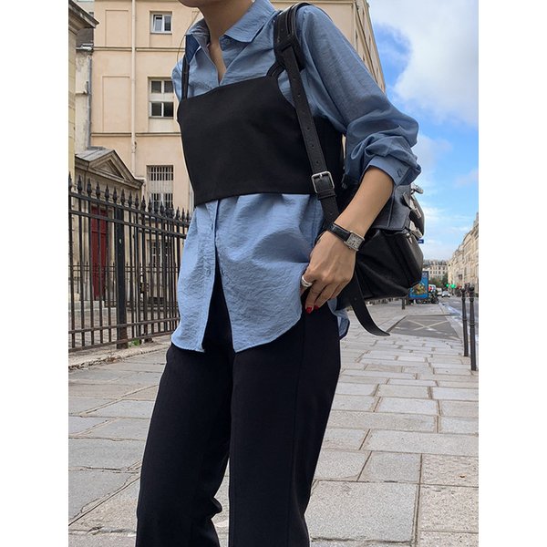 프렌치 시어 셔츠블라우스_SKY BLUE