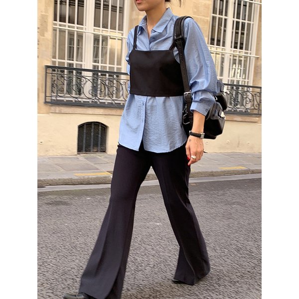 프렌치 시어 셔츠블라우스_SKY BLUE