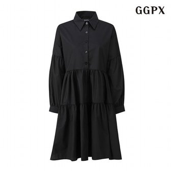 GGPX 정상가:79,000원  러블리 카라넥 캉캉 코튼 미디 원피스 (GOAOW021D)