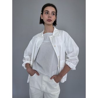 스튜디오 솔트 [SALT Label] SHEER SHIRT JACKET_WHITE